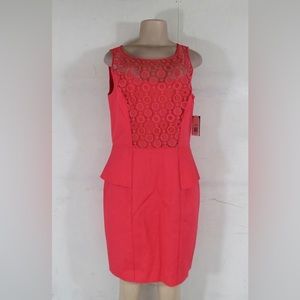 BNWT Jessica Simpson size 12 peplum dress coral color brand new with tags